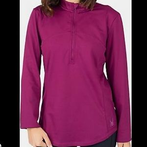 NWT SPYDER Active BurgandyPullover 1/2 Zip Athletic Fleece Lined Jacket Size XL